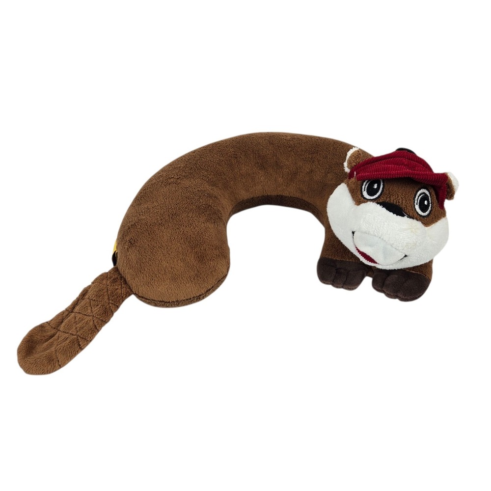 Buc-ee's Beaver Neck Pillow Critter Piller Plush Animal Brown Mascot, Pre-owned
